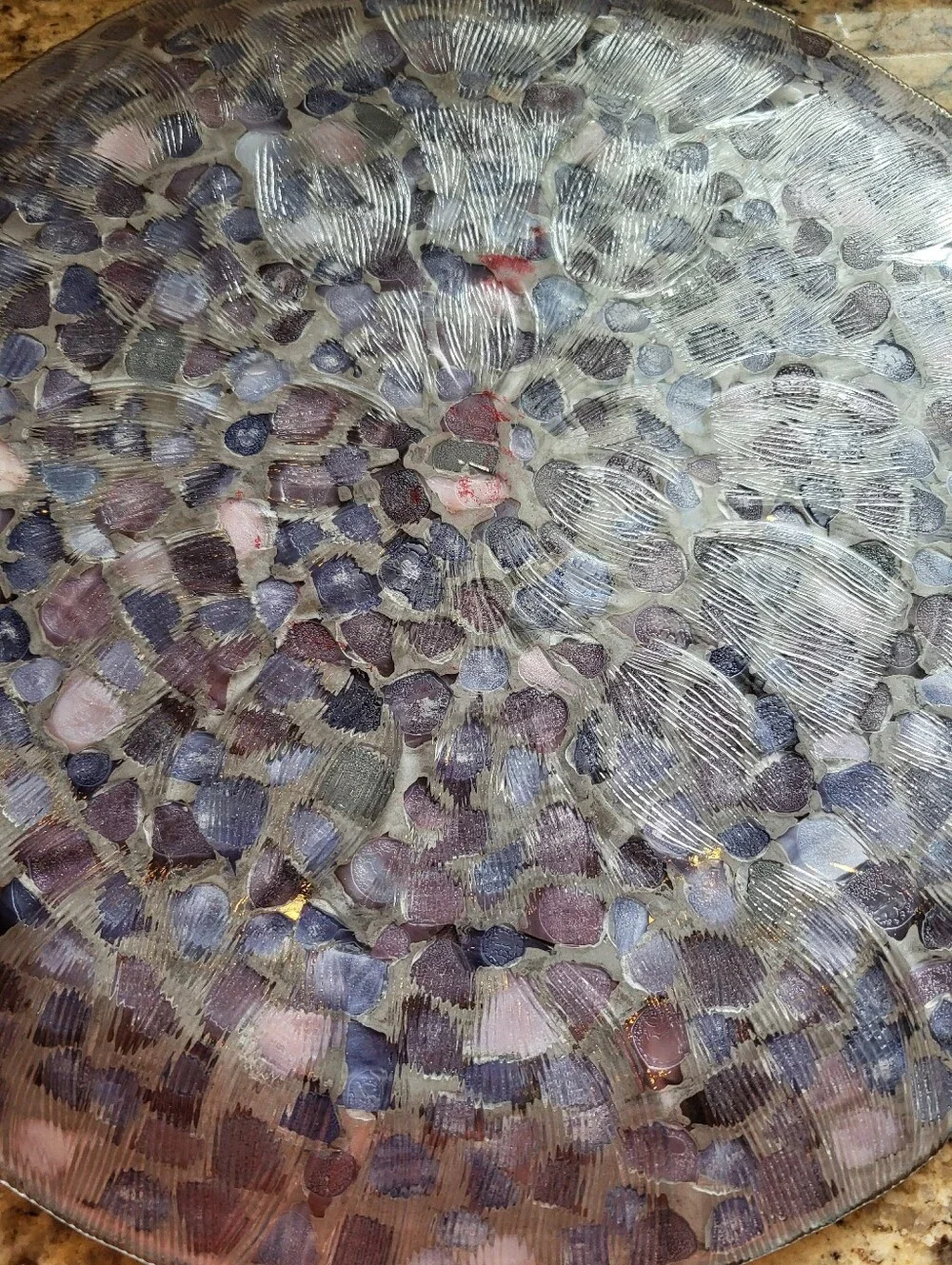 Handmade 13 Inch Mosaic Glass Charger Plate - Purple & Lavender